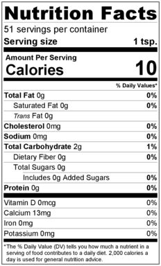 onion powder nutrition label